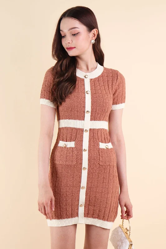 MEAGAN KNIT DRESS IN ROAST Short unclassified dresses