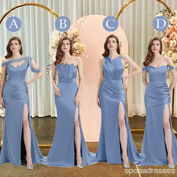 Mismatched Slate Blue Mermaid Cheap Bridesmaid Dresses Online, WG1081 Budget-friendly unclassified dresses