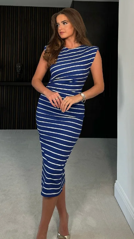 Pari Blue Stripe Dress Bright color unclassified dresses