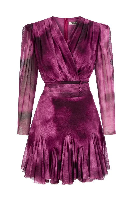 Pink Rosa Ruffled Dress Fuchsia Silk unclassified dresses