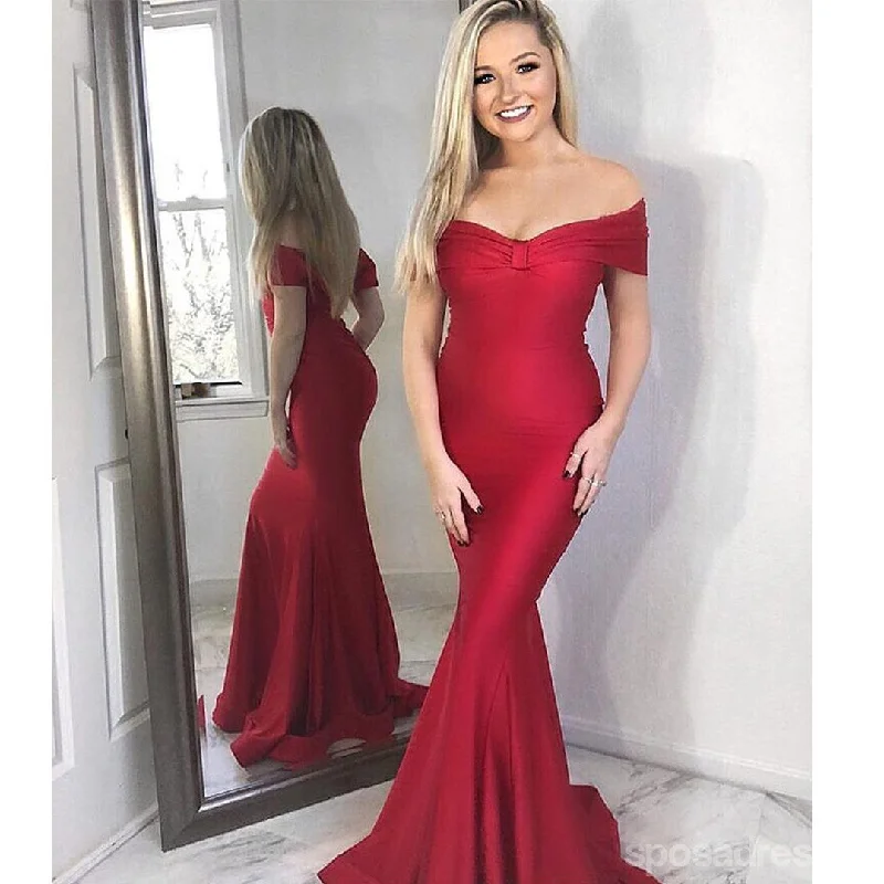 Red Sexy Mermaid Off Shoulder Sweetheart Bridesmaid Dresses Gown Online,WG1104 Elegant unclassified dresses