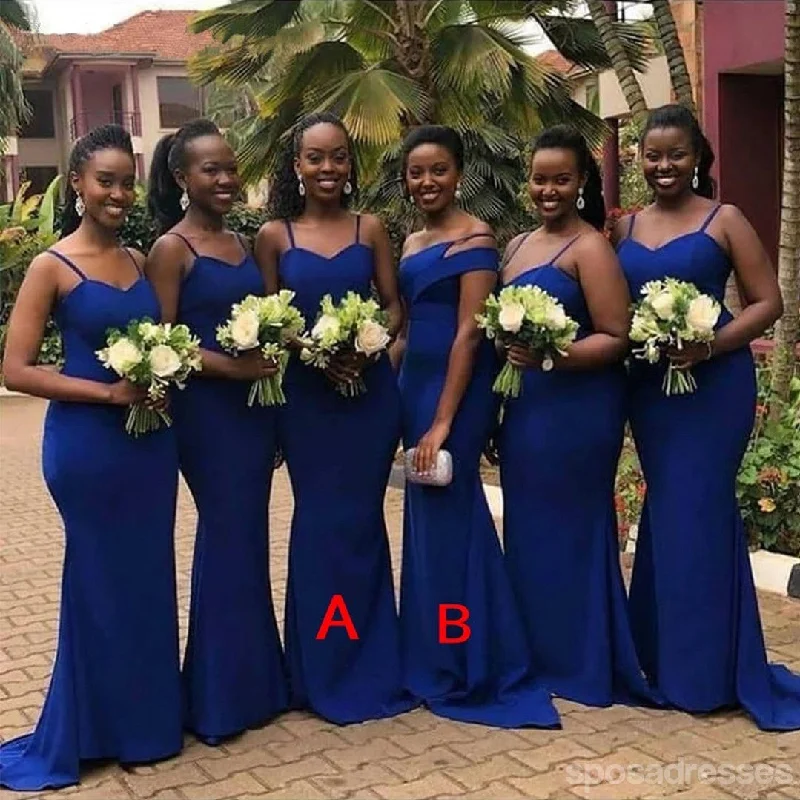 Royal Blue Simple Mermaid Spaghetti Straps Bridesmaid Dresses Gown Online,WG1134 Stylish unclassified dresses