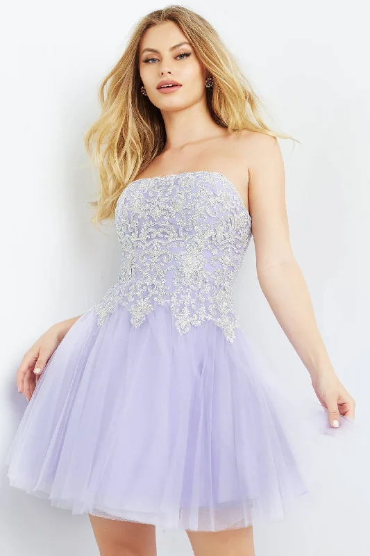 Strapless Fit And Flare Homecoming Dress By Jovani -JVN63635 High-end unclassified dresses