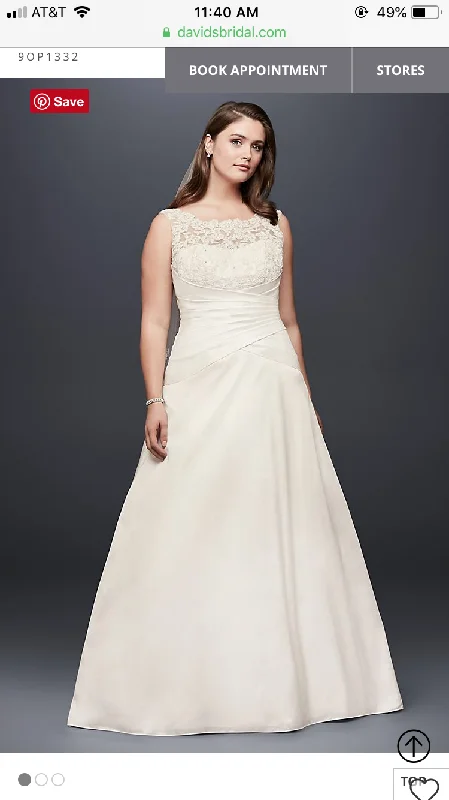 David's Bridal Illusion Lace Lace Party Gown