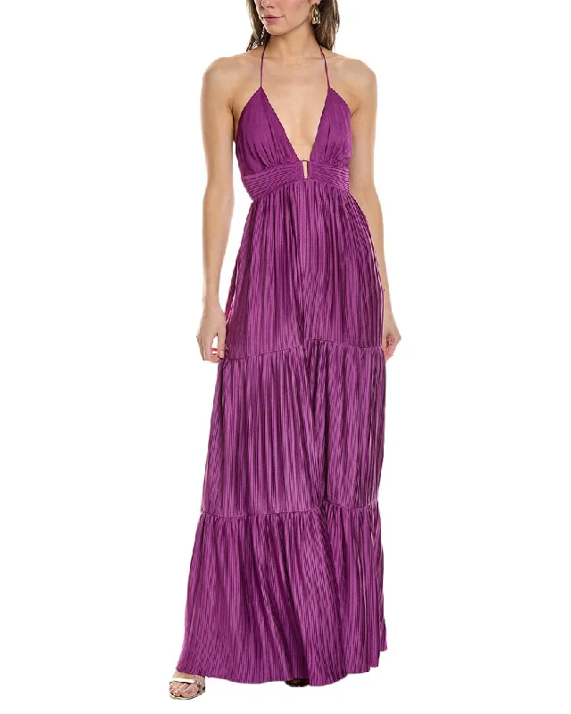 ba&sh Pleated Maxi Dress Soft Flow Maxi