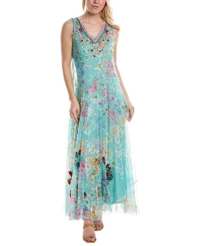 Johnny Was Forever Flower Mesh Maxi Dress Maxi Skirt Look