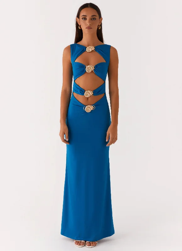 Lagoon Cut Out Maxi Dress - Royal Blue Maxi Skirt Classic