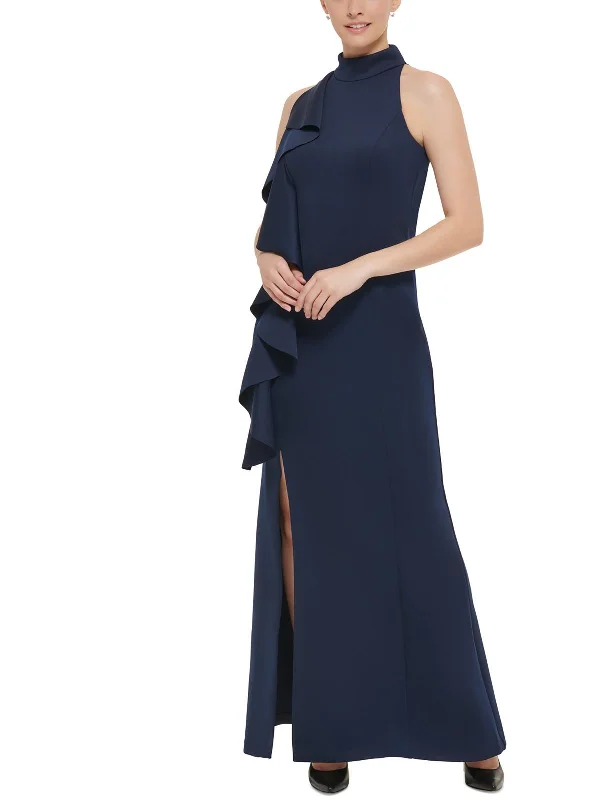 Womens Mock Neck Long Evening Dress Stylish Maxi Skirt