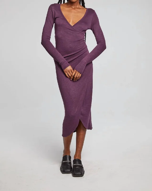 Harmony Perfect Midi Dress In Plum Bodycon Midi Skirt