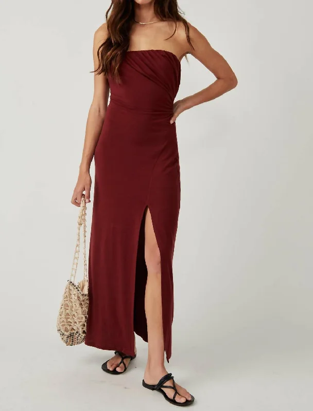 Hayley Midi Dress In Russet Acorn Tulle Midi Skirt