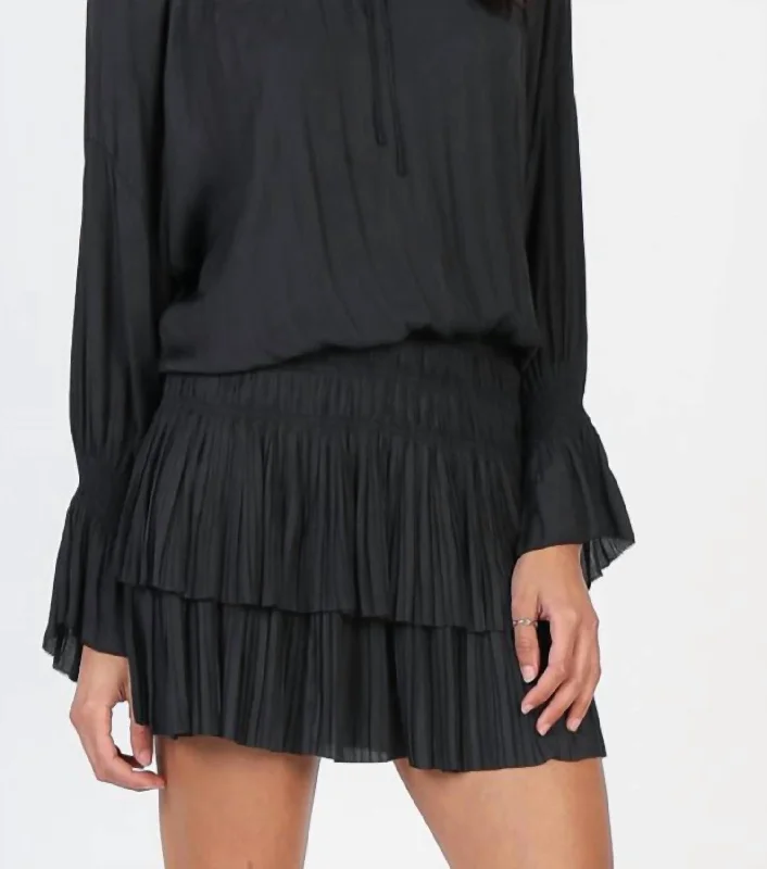 Laurel Jacquard Midi Dress In Black Casual A-line Skirt