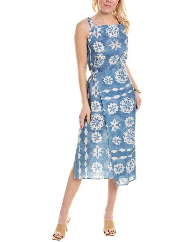 Rebecca Taylor Paper Fleur Whisper Linen Midi Dress Chic Midi Skirt